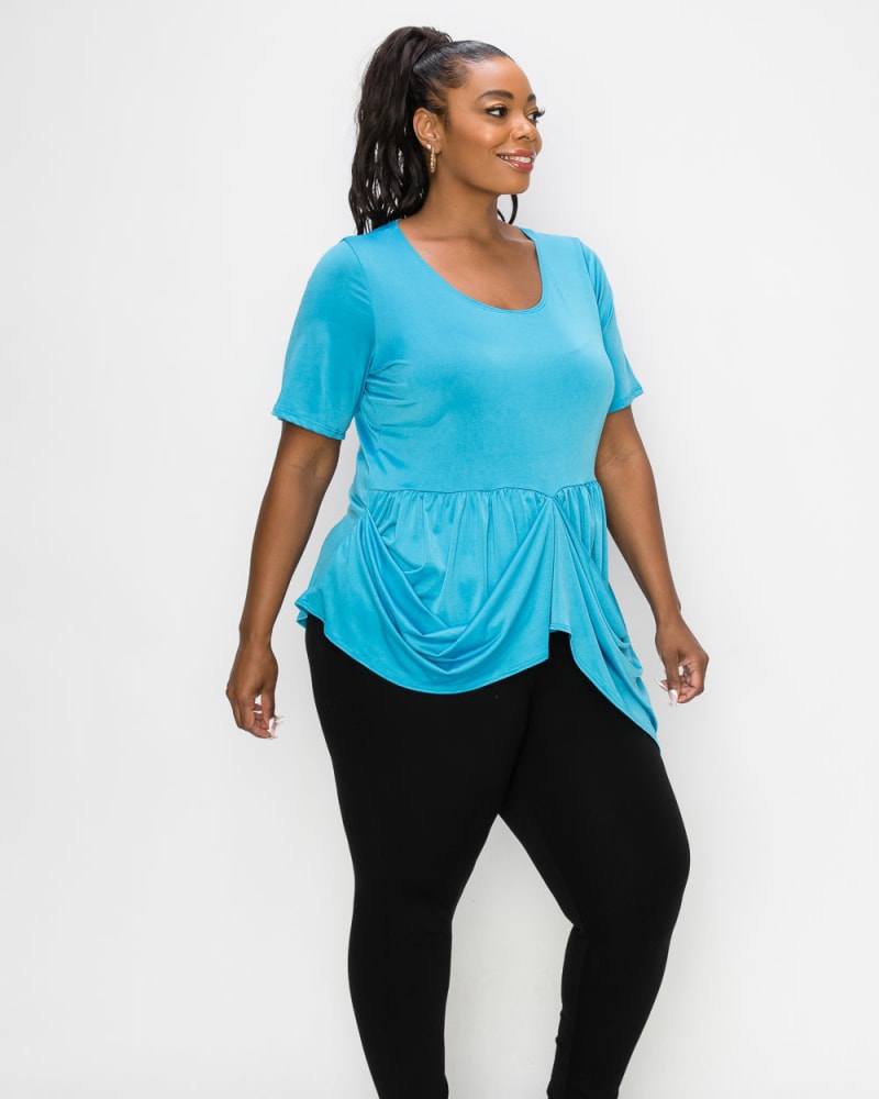 Turquoise peplum top top